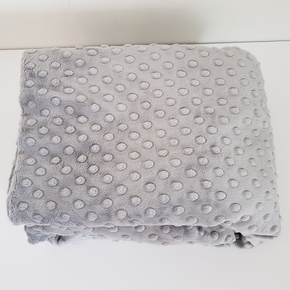 Grey Minky Dimple Dots Fabric By The Yard - Picture 5 of 8